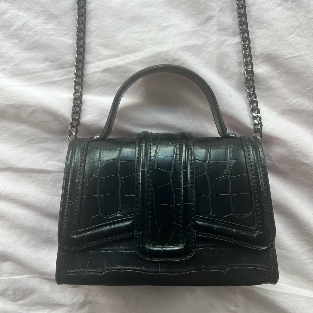 Zara Mini City bag black croc